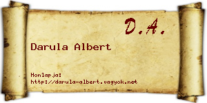 Darula Albert névjegykártya